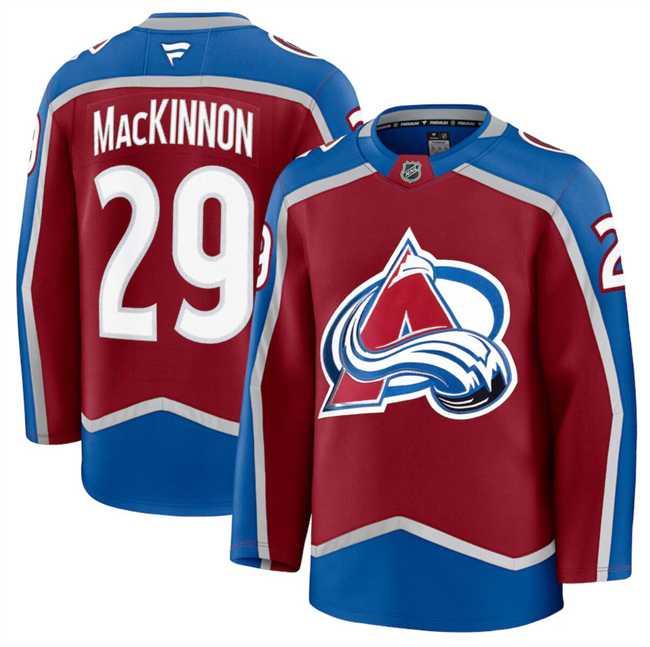 Men%27s Colorado Avalanche #29 Nathan MacKinnon Burgundy 2024-25 Home Stitched Jersey Dzhi